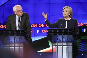 Sanders and Clinton Democratic debate