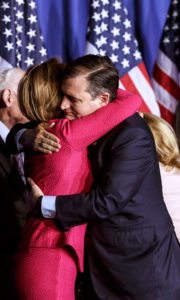 Ted Cruz hugs "running mate" Carly Fiorina