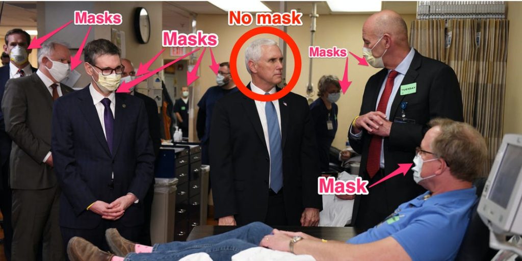 Maskless Mike Pence